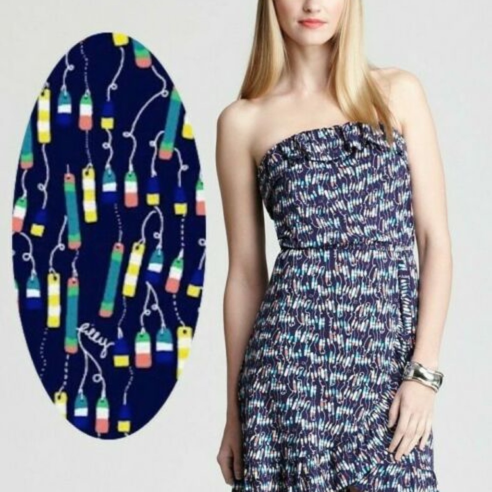 Lilly Pulitzer bouy print, strapless dress